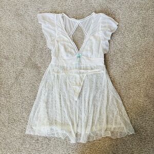 Betsey Johnson Lace Bridal Babydoll Set